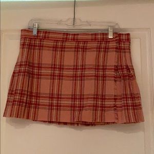 Pleated wrap mini skirt
